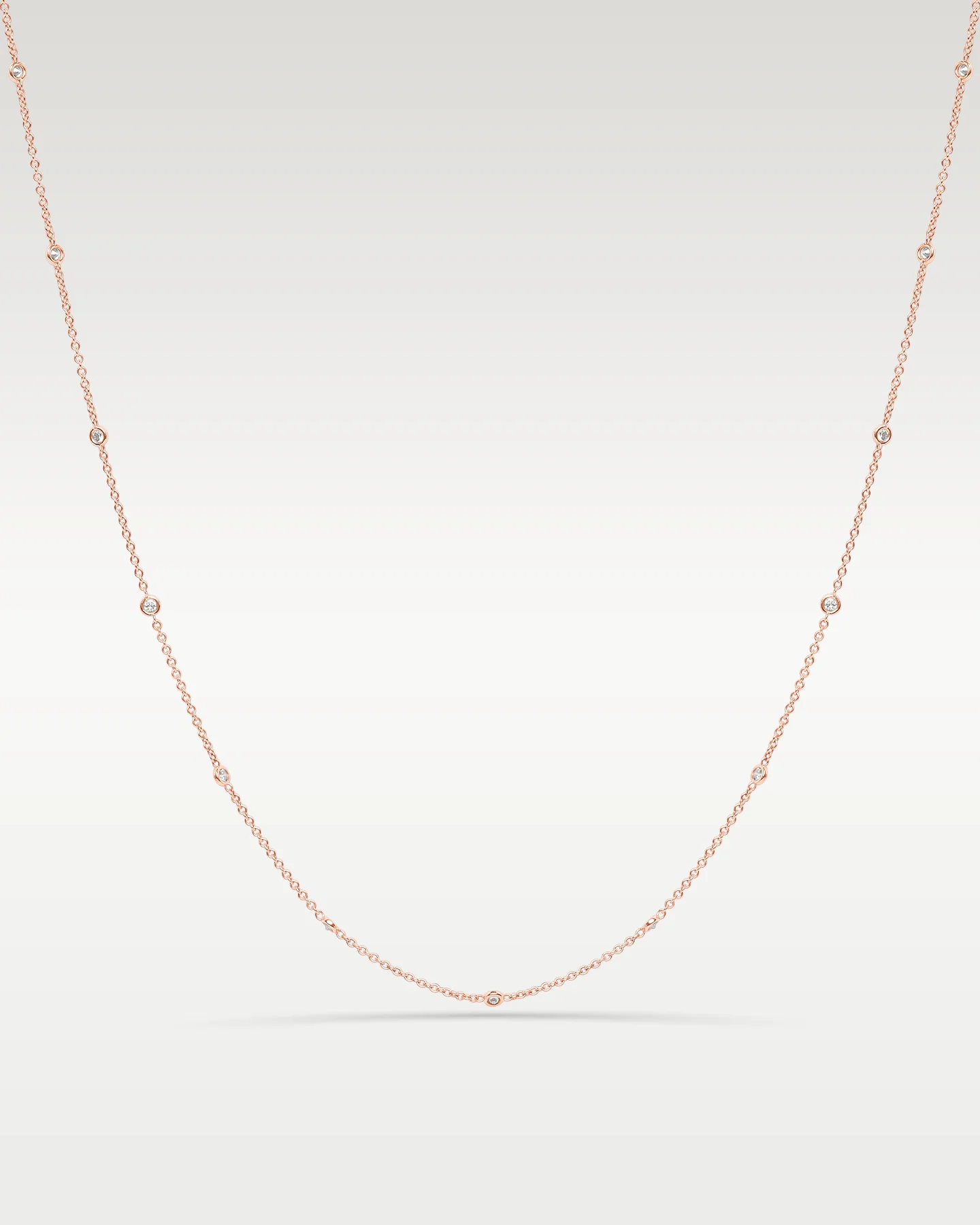 14k Rose Gold 0.73ct Diamond by the Yard Necklace