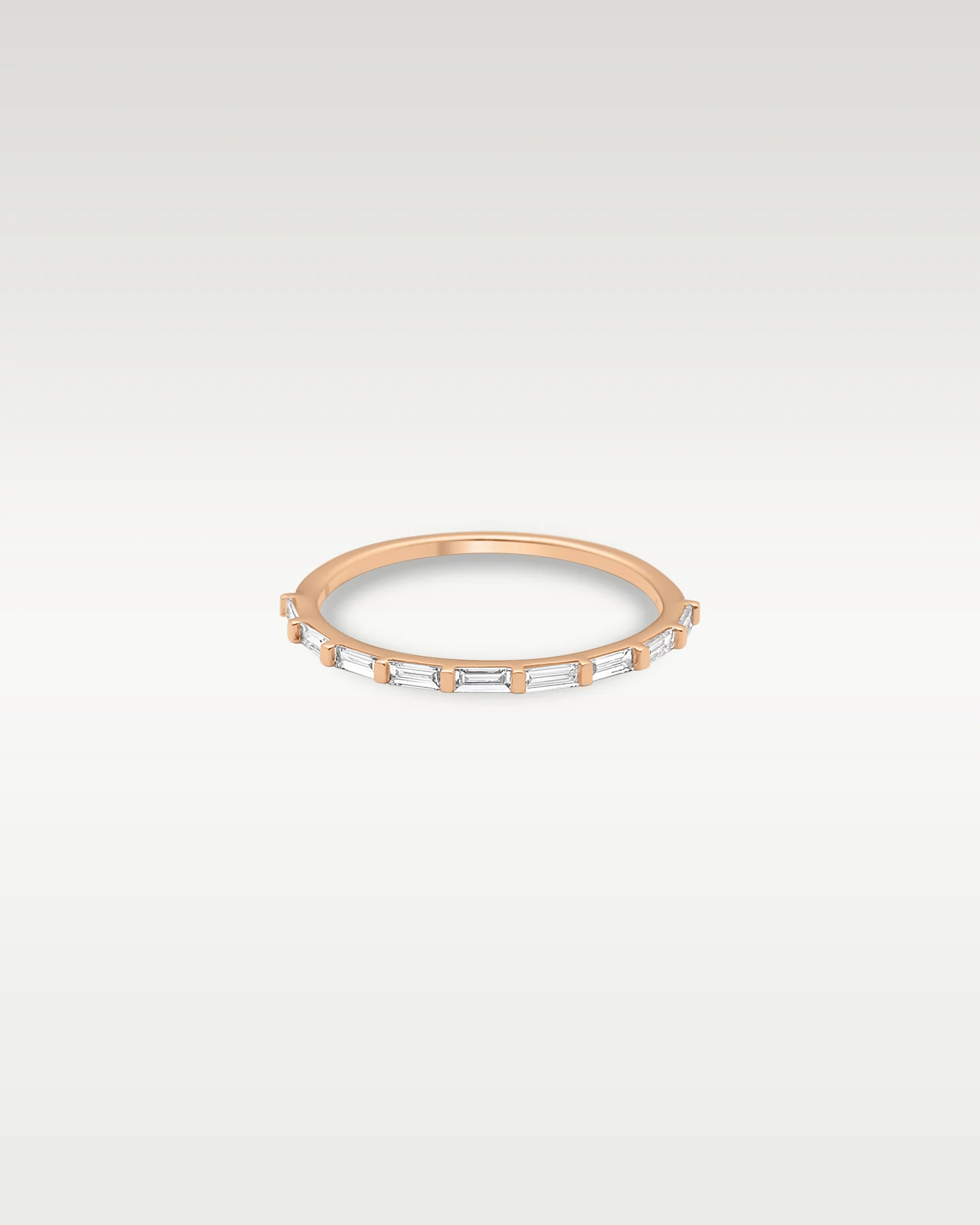 14k Rose Gold Nine Stone Baguette Diamond Band - Image 2