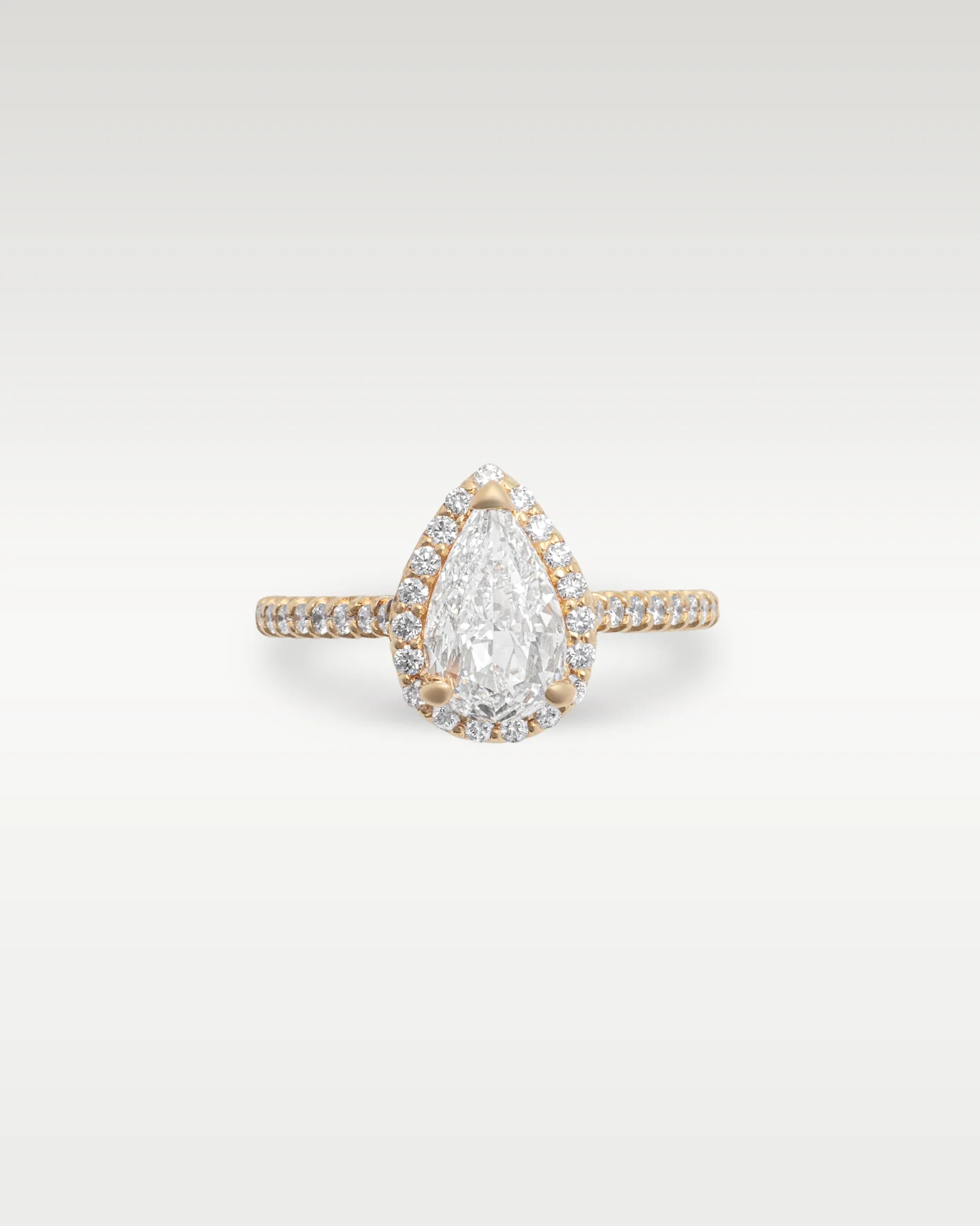 14k Rose Gold Pear Shaped Diamond Engagement Ring - Image 3