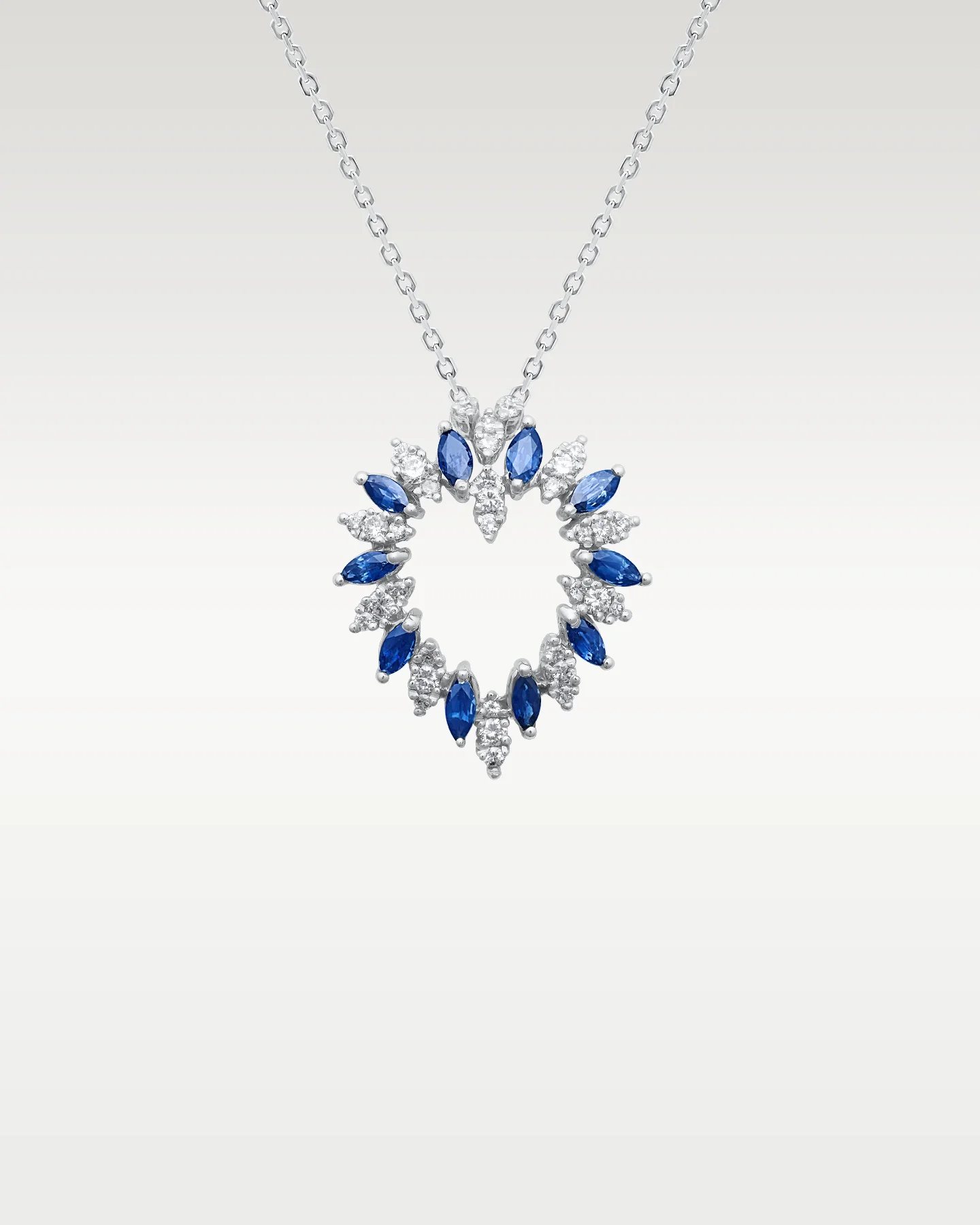14k White Gold Heart Pendant - Image 2