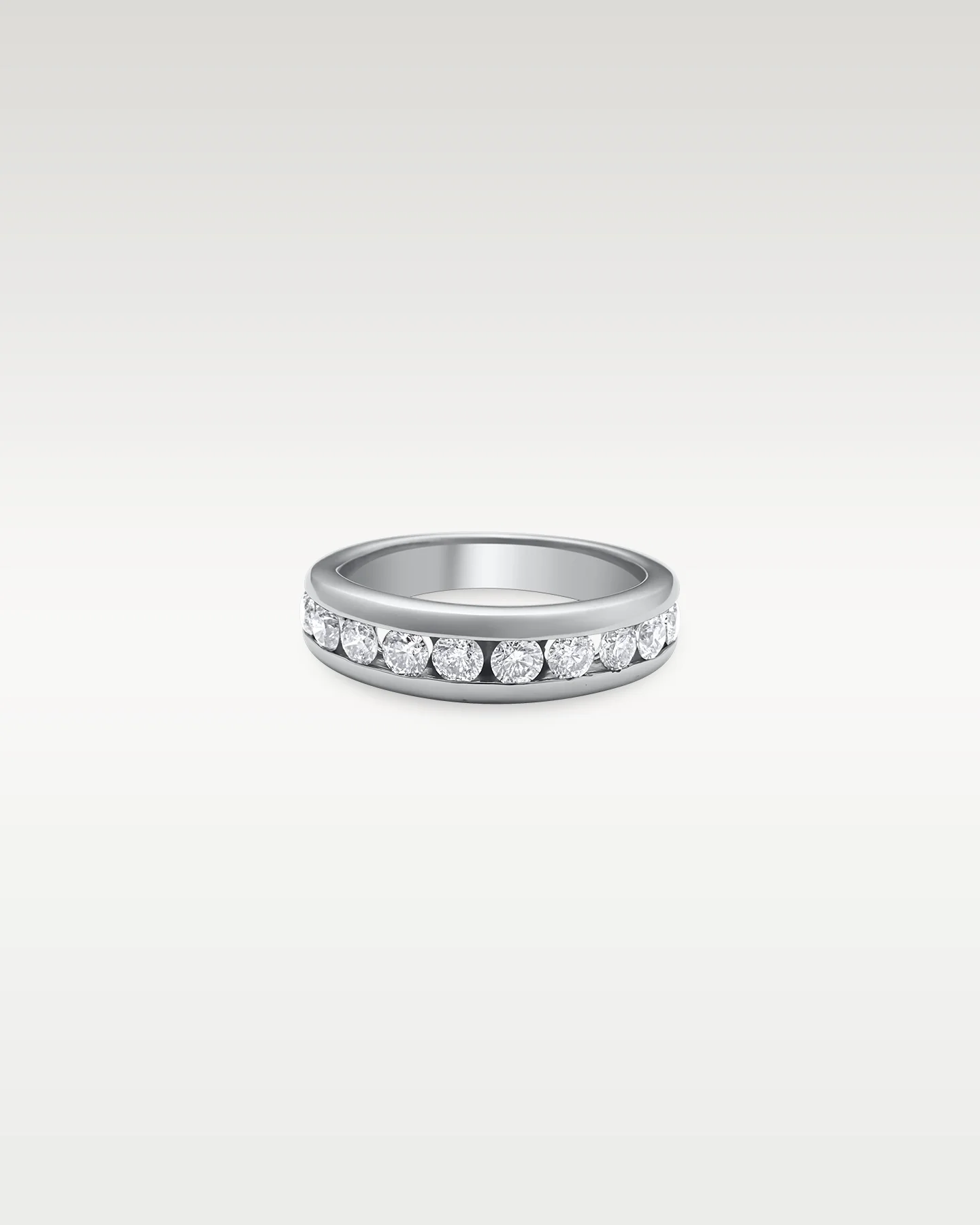 14k White Gold Channel Set Diamond Band - Image 3