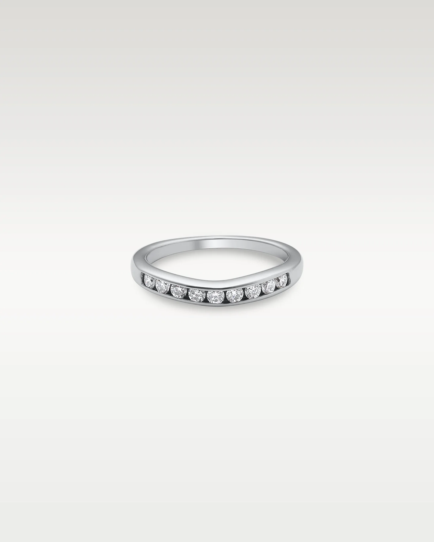 14k White Gold Curve Diamond Band - Image 3