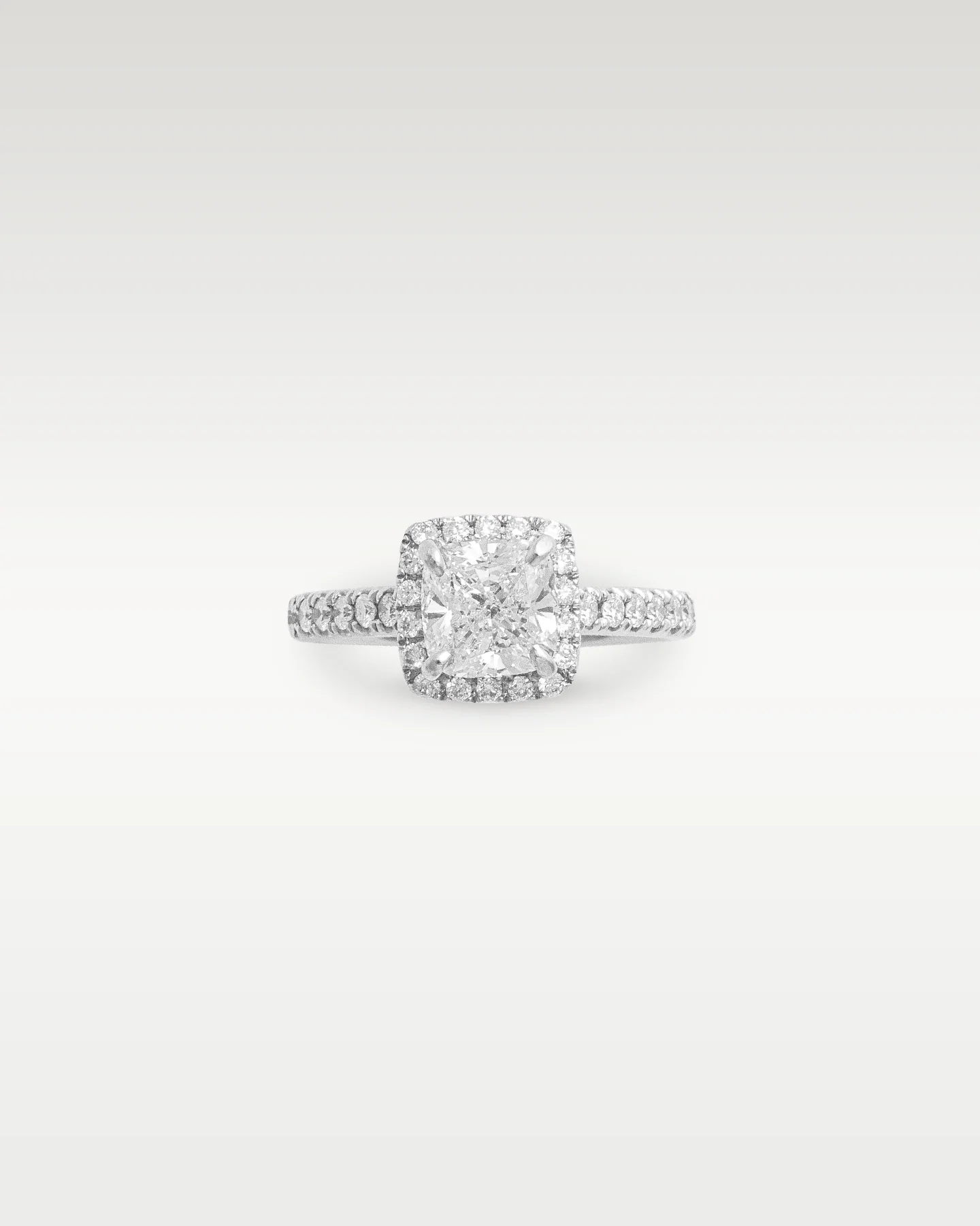 14k White Gold Cushion Shaped Diamond Engagement Ring - Image 3