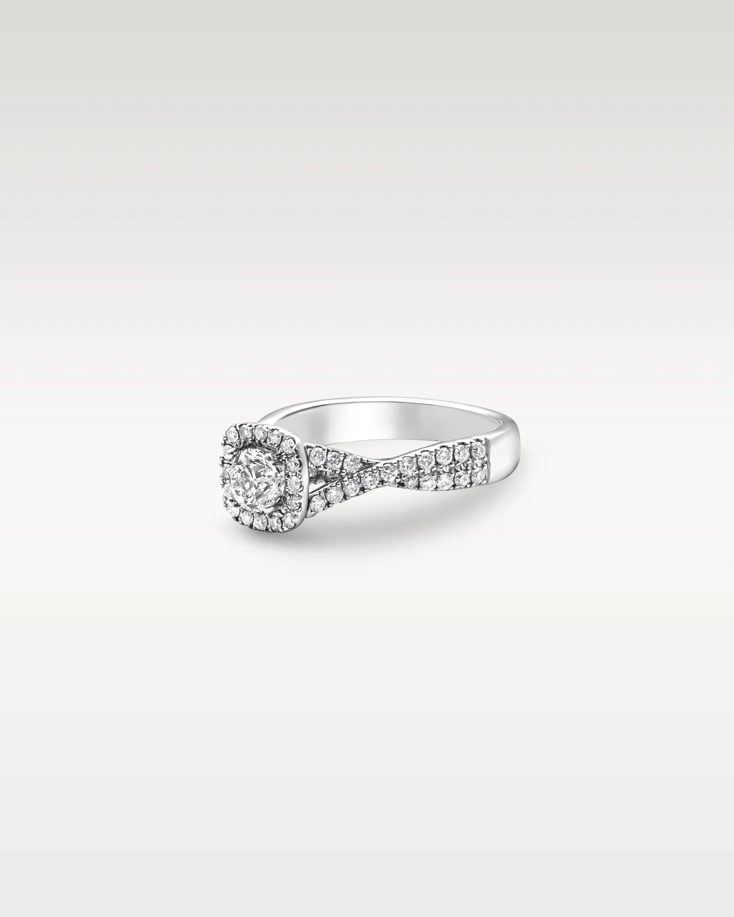 14k White Gold Diamond & Sapphire Accent Engagement Ring