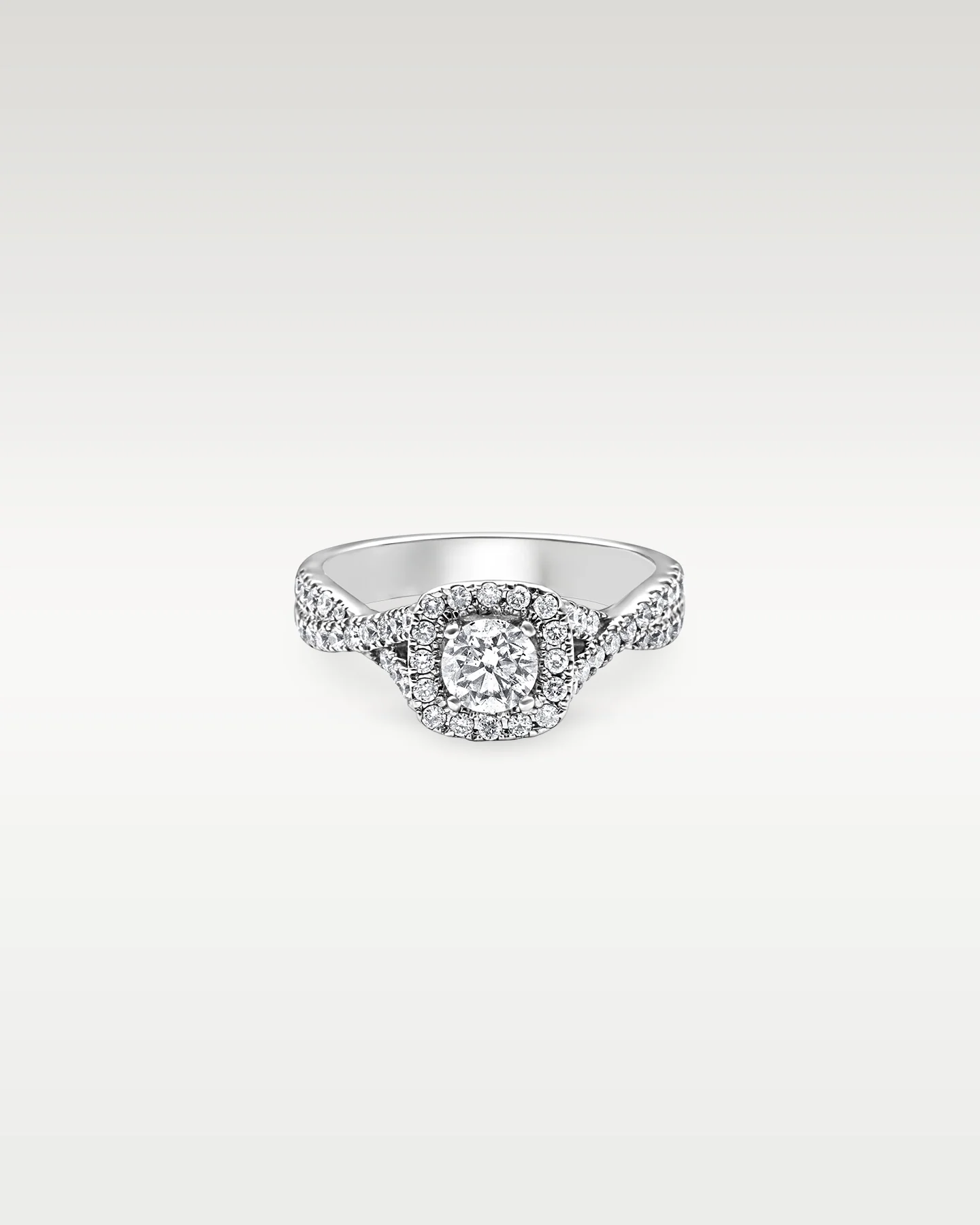 14k White Gold Diamond & Sapphire Accent Engagement Ring - Image 3