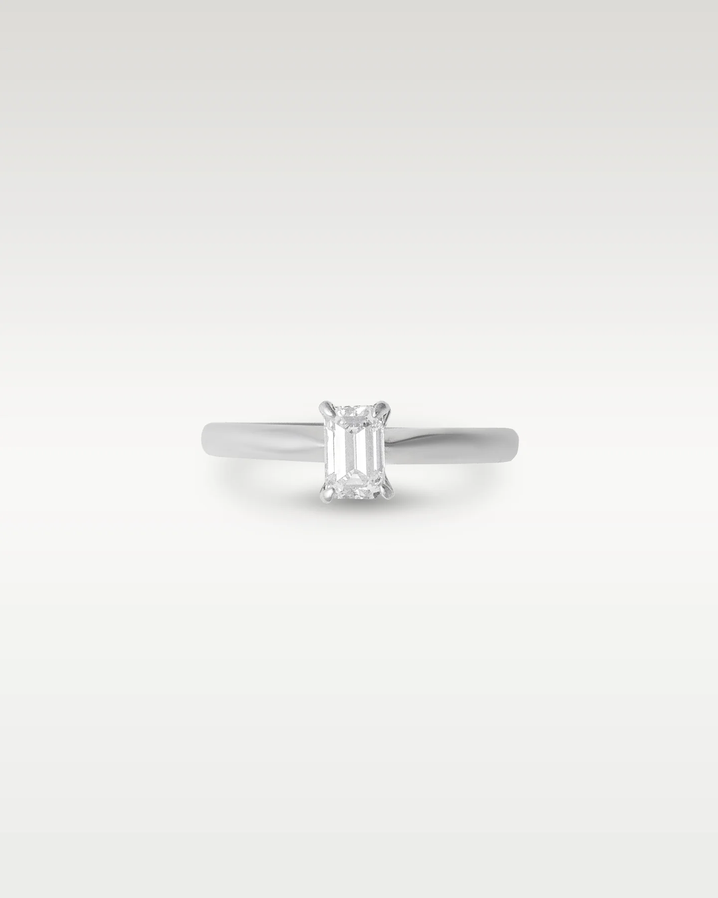 14k White Gold Emerald Cut Diamond Engagement Ring - Image 3