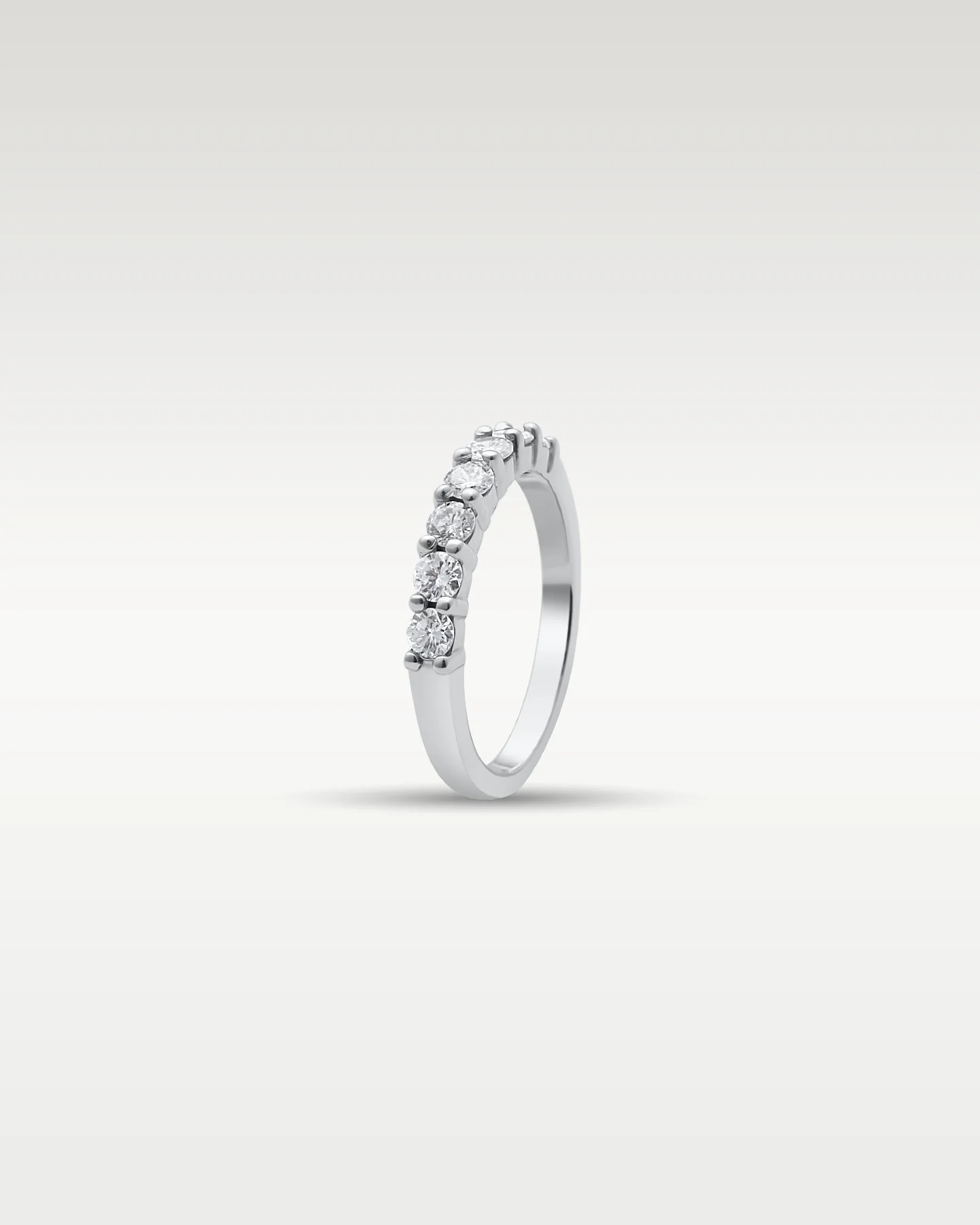 14k White Gold Half Eternity Diamond Ring - Image 2