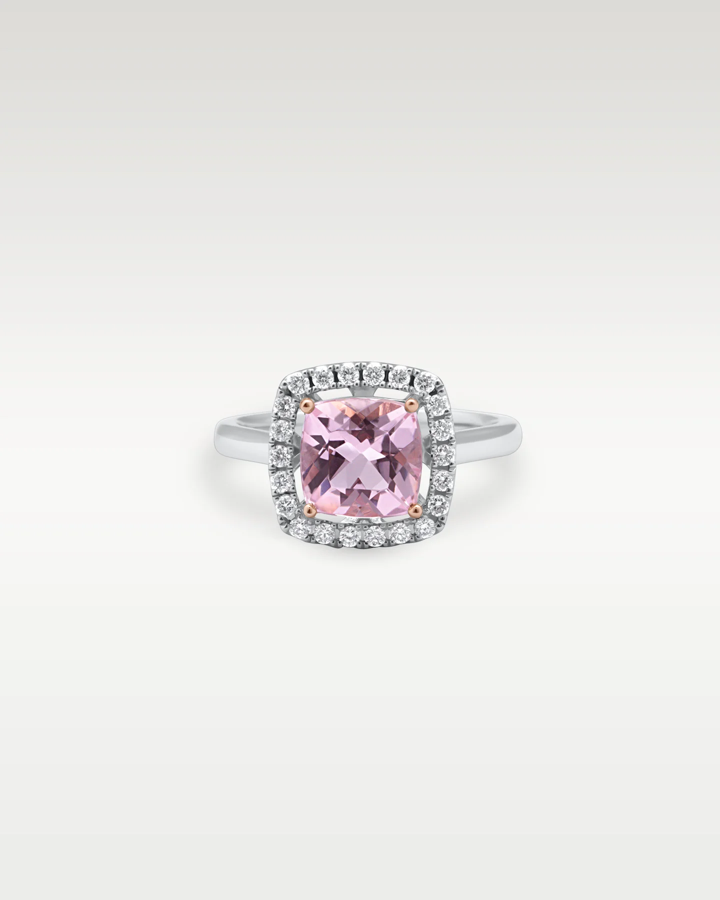 14k White Gold Morganite and Diamond Ring - Image 4