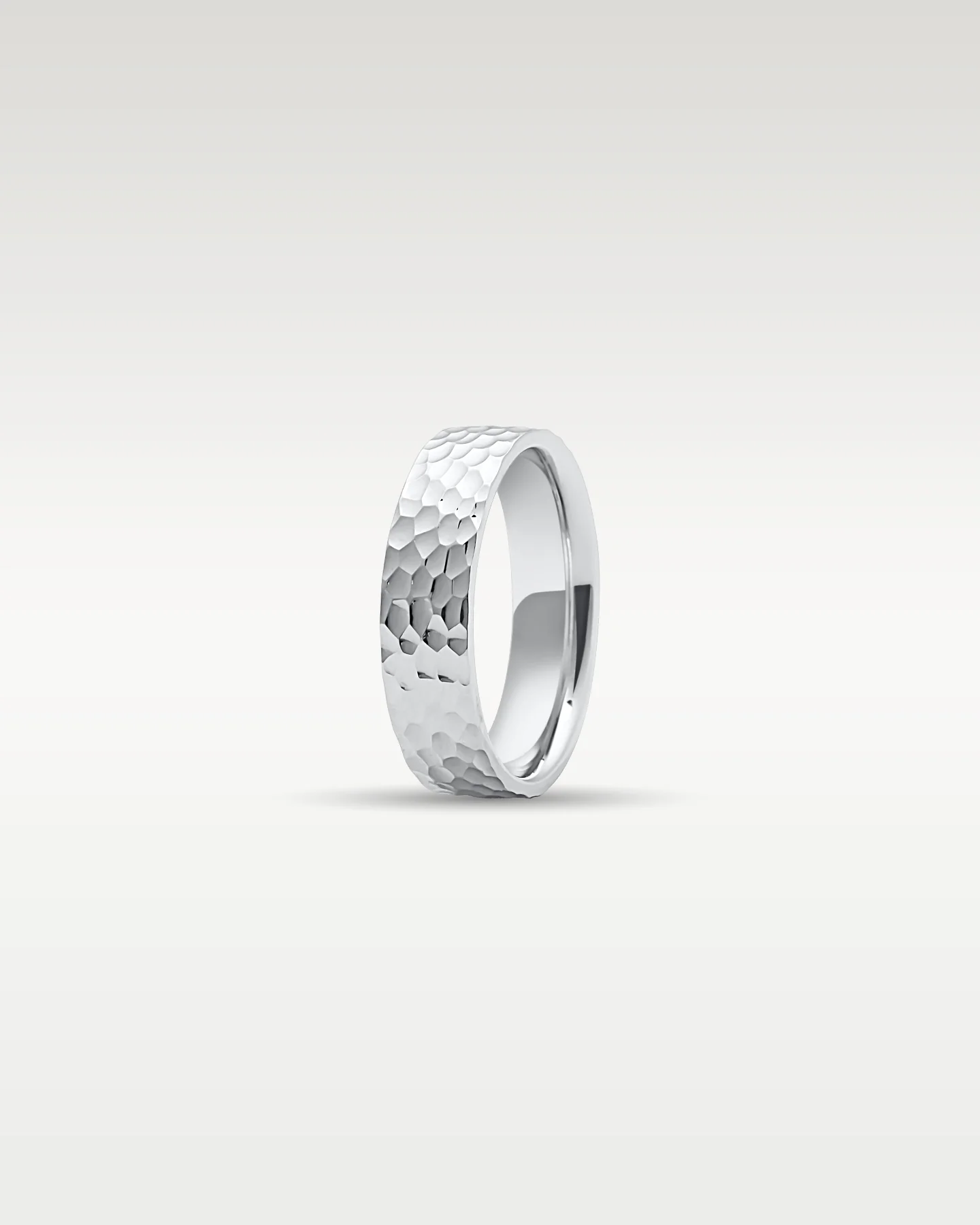 14k White Gold Textured Band - Image 2