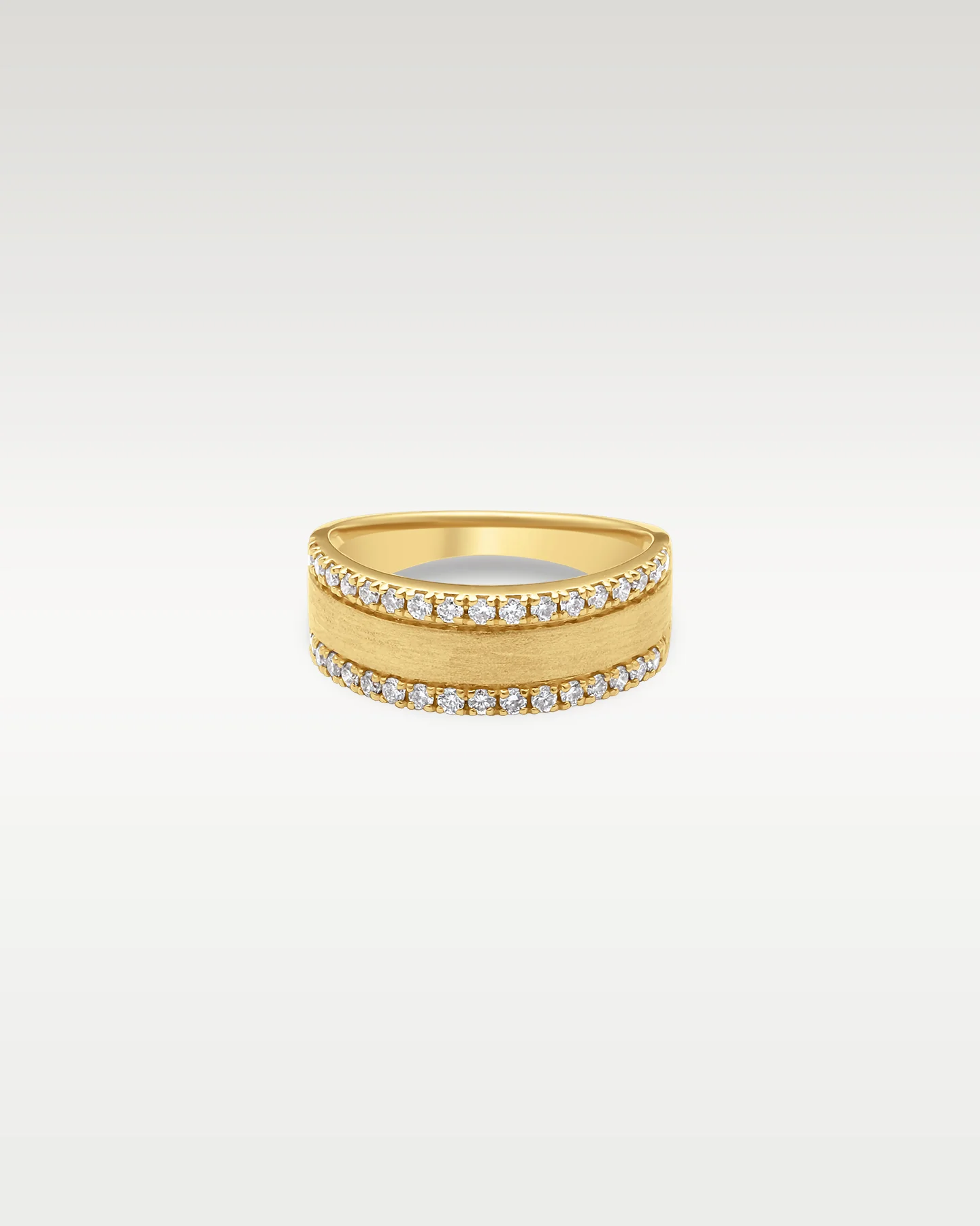 14k Yellow Gold Diamond Edge Band - Image 3