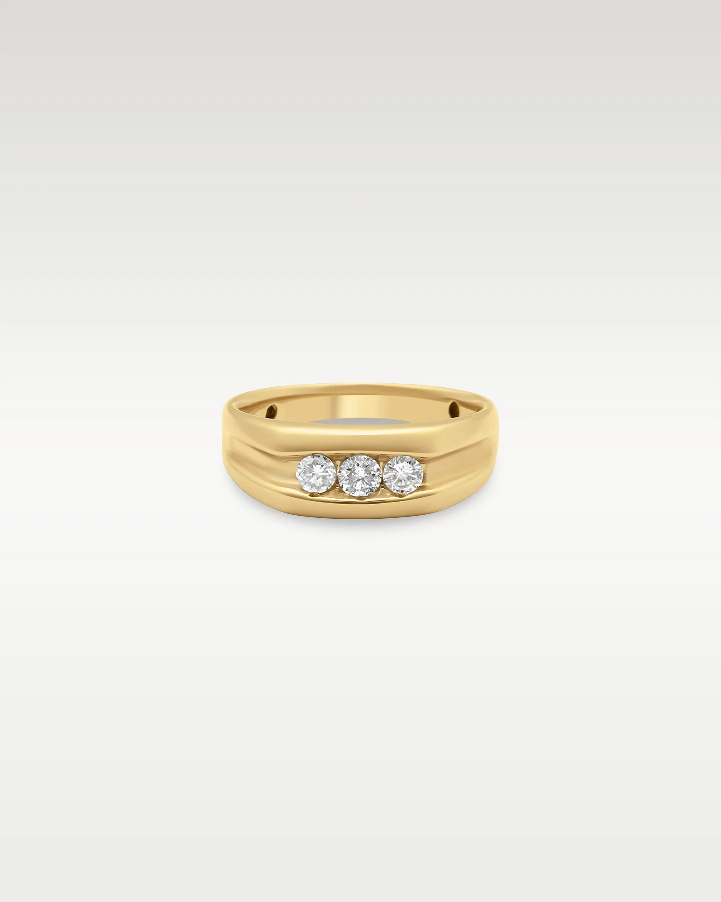 14k Yellow Gold Gentleman's Diamond Band - Image 3