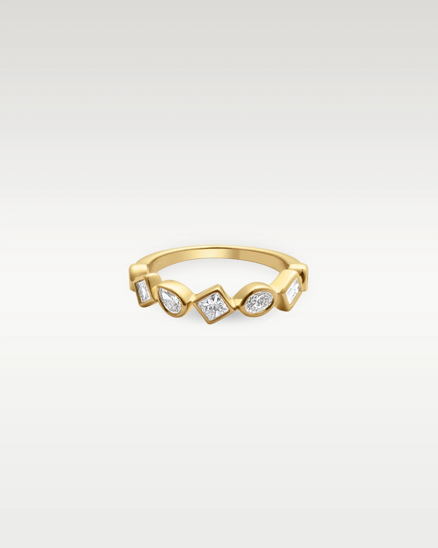 14k Yellow Gold Mixed Cut Diamond Ring - Image 3