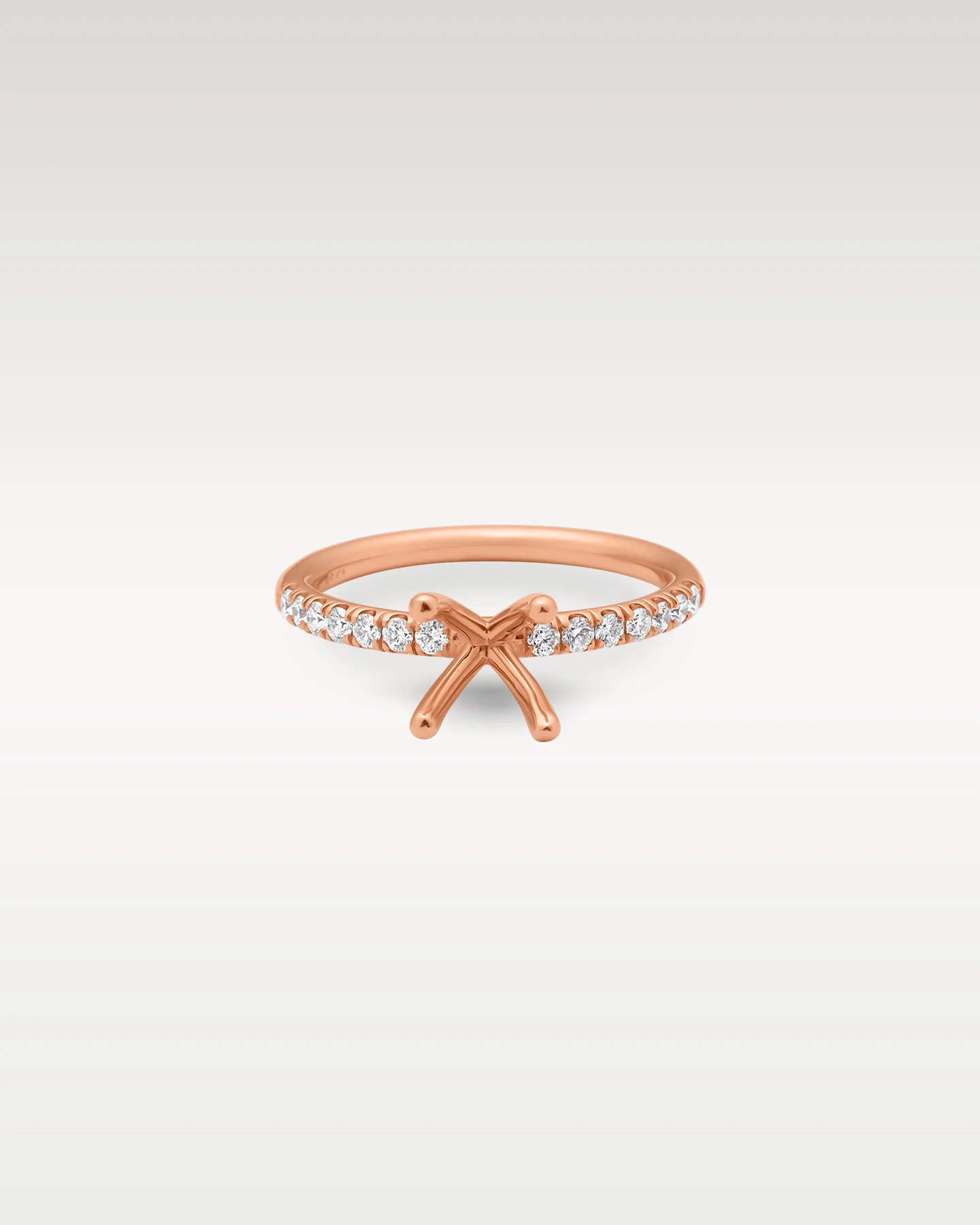 18K Rose Gold 0.24ct Diamond Semi-Mount Ring Setting - Image 3