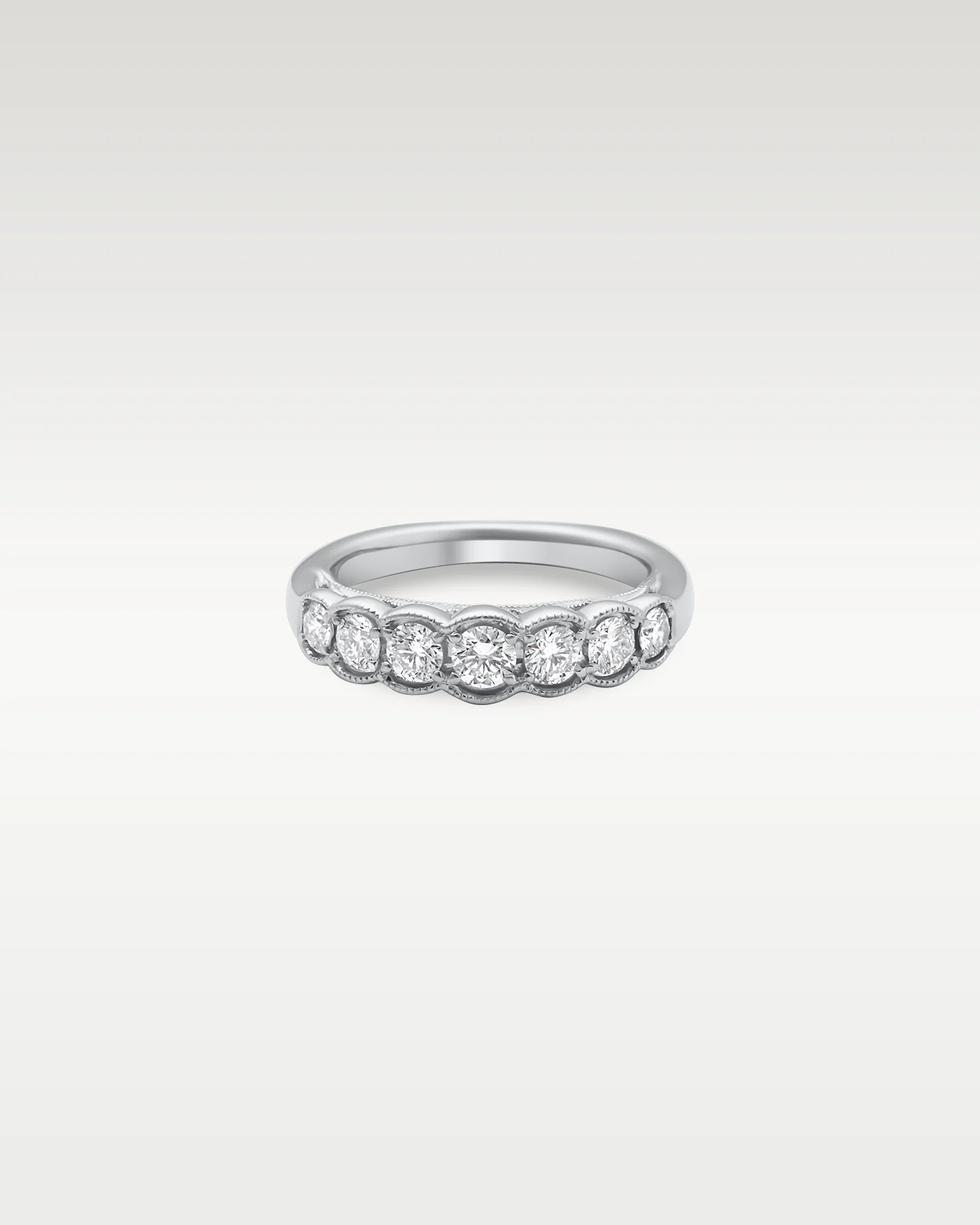 18k White Gold Seven Stone Diamond Band - Image 3