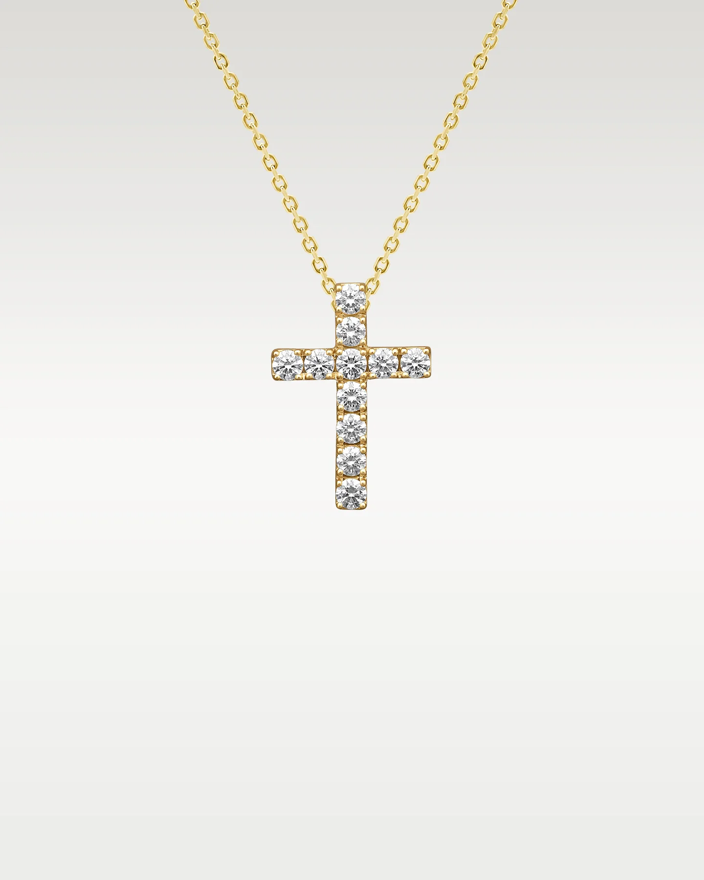 18k Yellow Gold Diamond Cross Pendant - Image 2