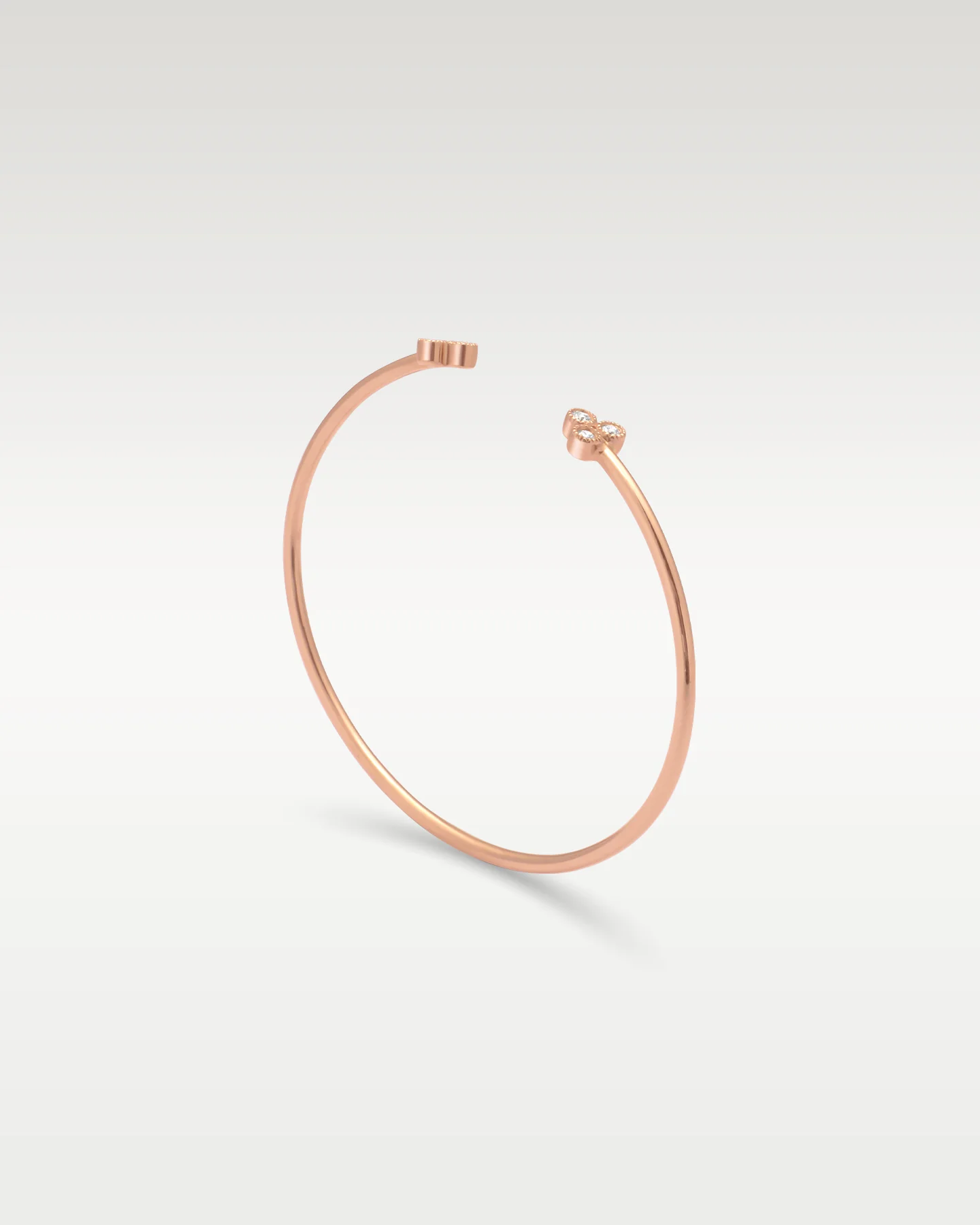 Rose Gold Clover Diamond Cuff Bracelet - Image 2