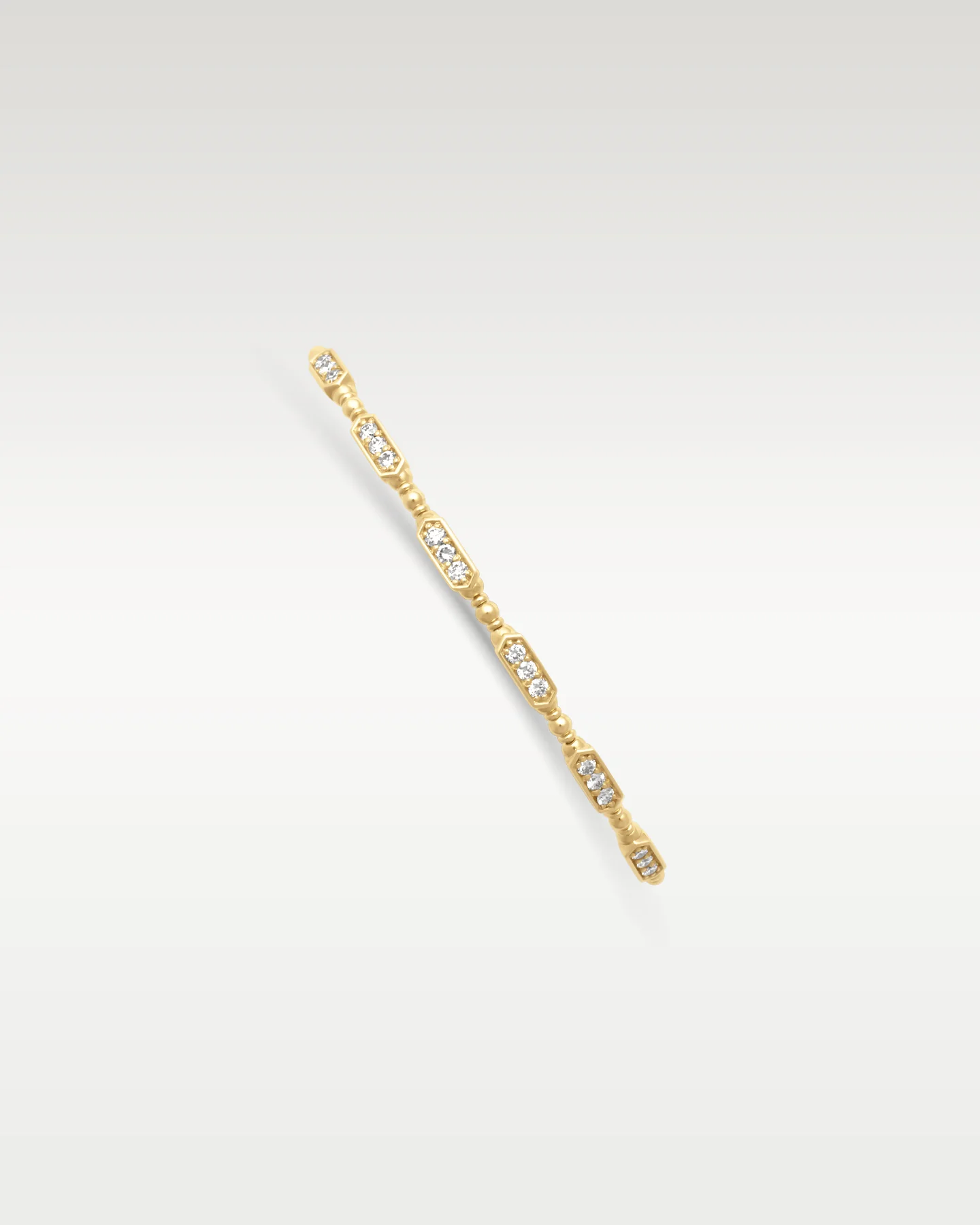 Yellow Gold Diamond Beaded Bangle - Image 3