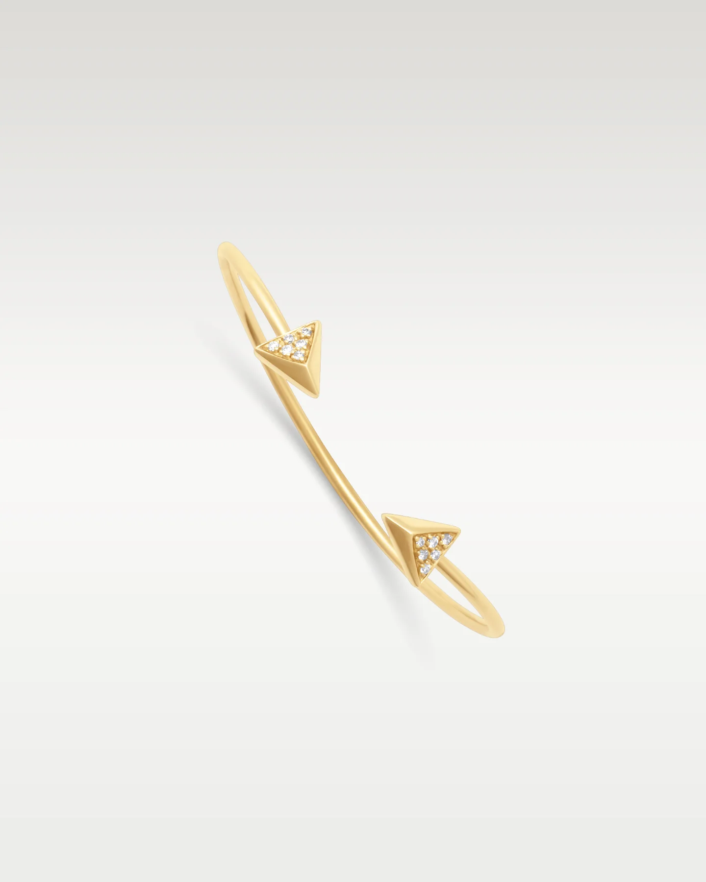 Yellow Gold Diamond Triangle Cuff Bracelet - Image 3