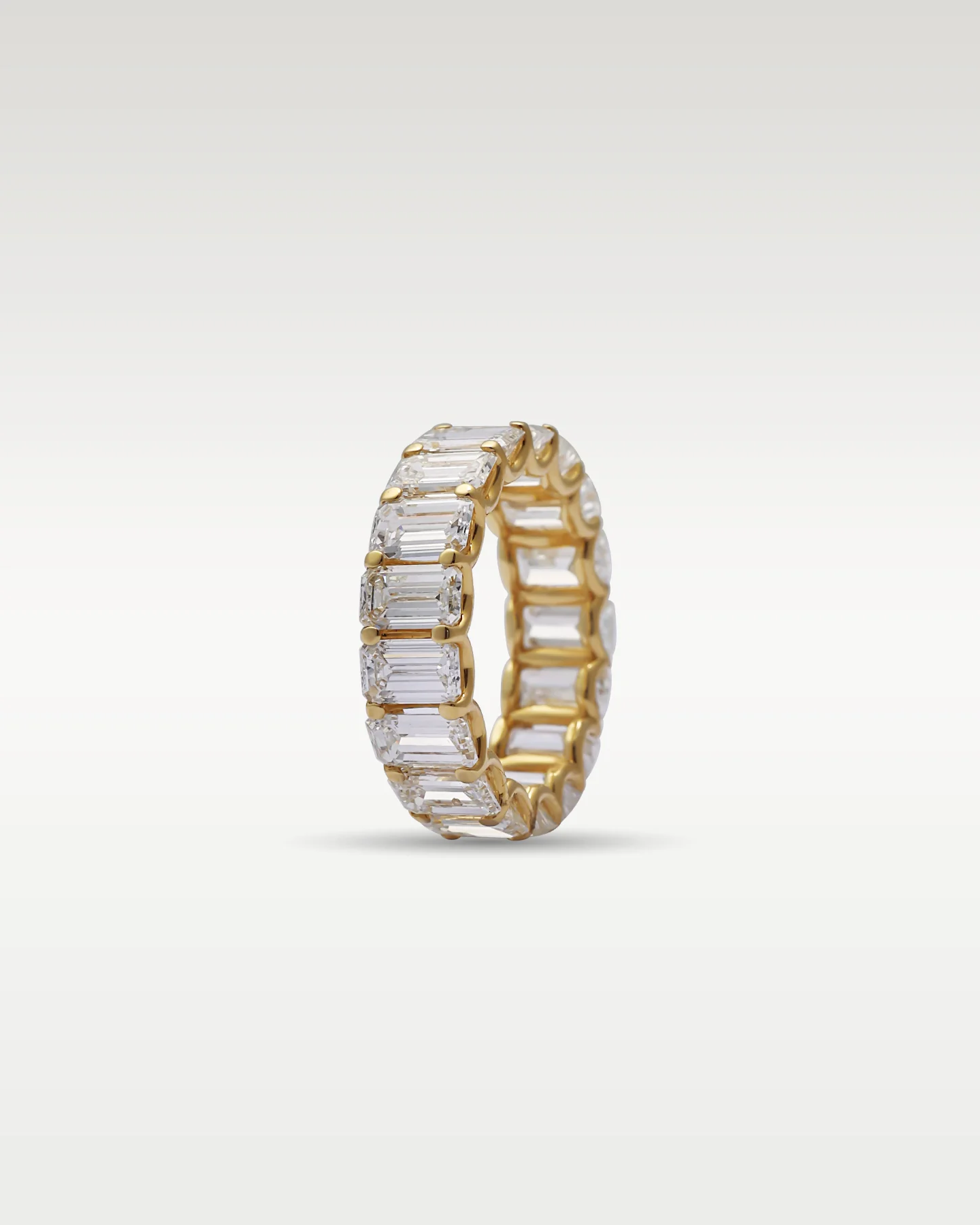 Yellow Gold Emerald Cut Eternity Band - Image 3
