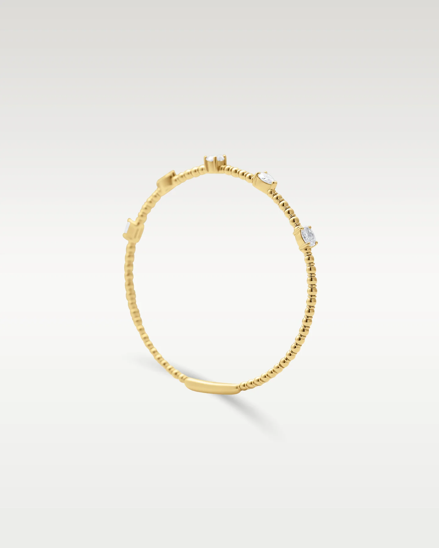 Yellow Gold Five-Station Diamond Flex Bangle - Image 2