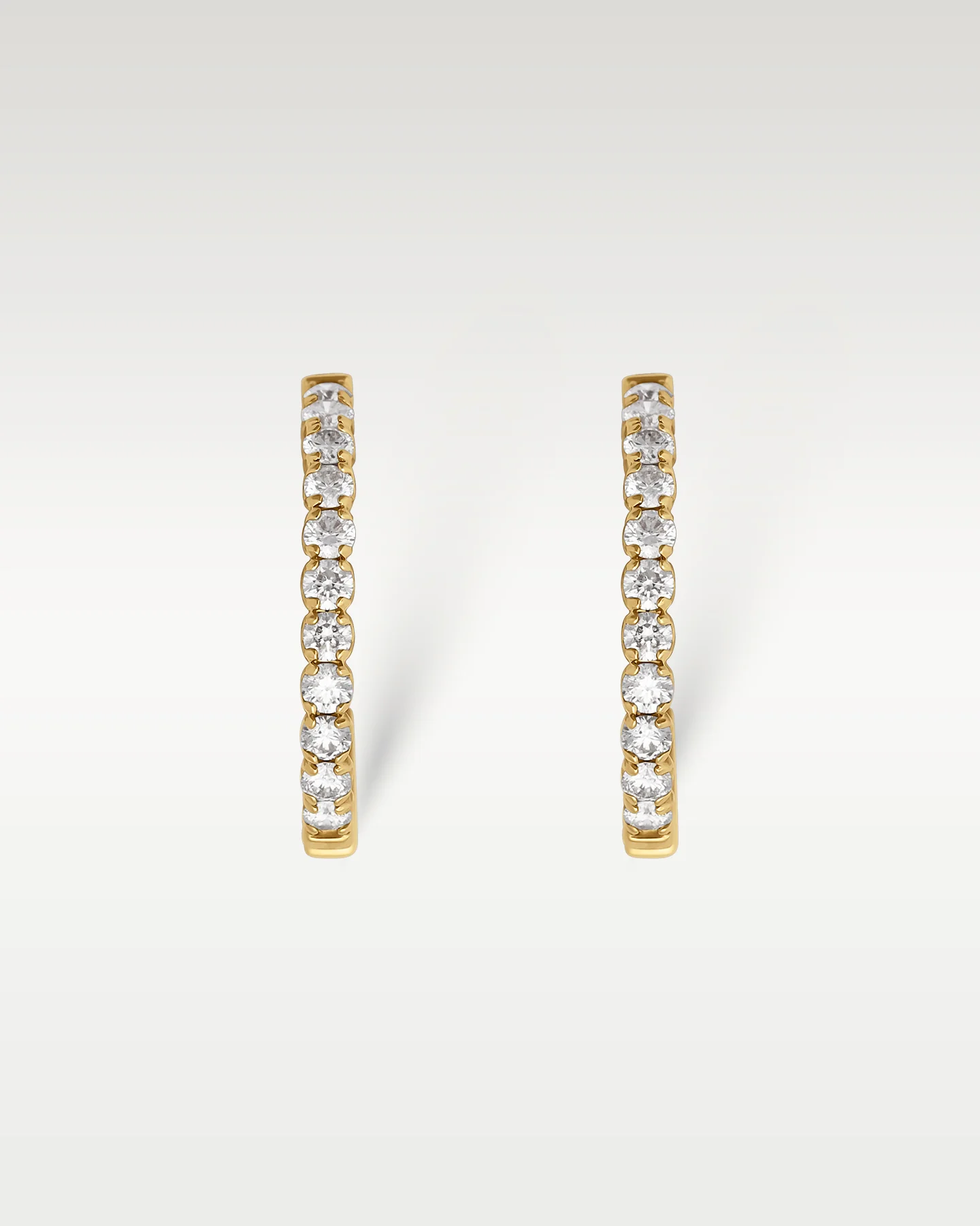 Yellow Gold Inside Out Diamond Hoop Earrings 2.50ct